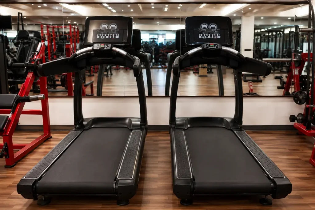 Cardio zone with treadmills at Arya Fitness Gym, Harit Vihar