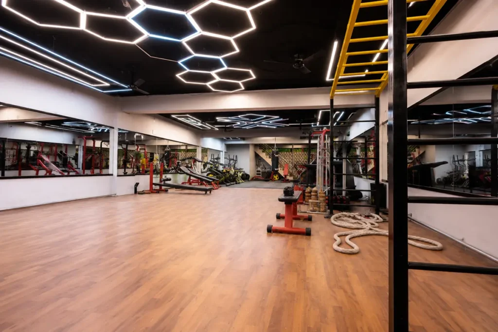 Functional training floor at Arya Fitness Gym, Harit Vihar
