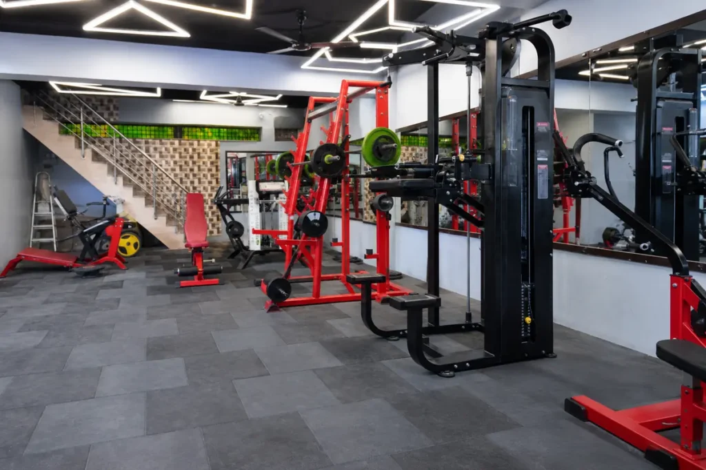 Strength machines and racks at Arya Fitness Gym, Sant Nagar